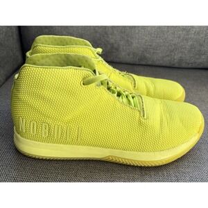 NOBULL 10.5 MENS   12 WOMENS NEON LIME MID COURT TRAINER CLEAN